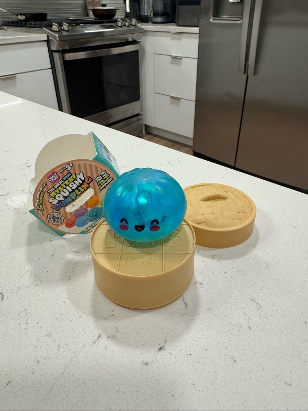 The viral mini mystery squishy Dumpling teal Ribbon Edition rare CRAZY FUN RMS